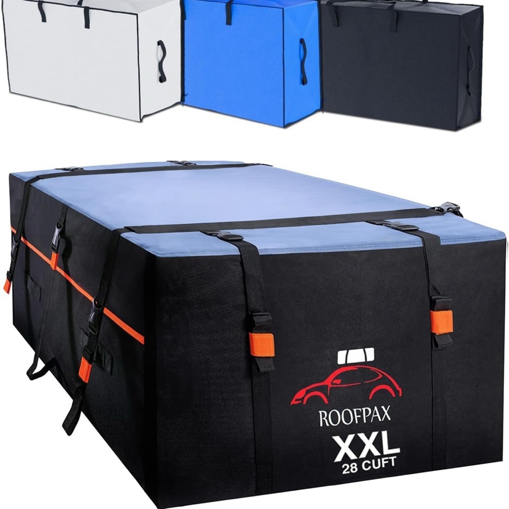 RoofPax XXL 28 Cu Ft Black Car Rooftop Storage with Carriers